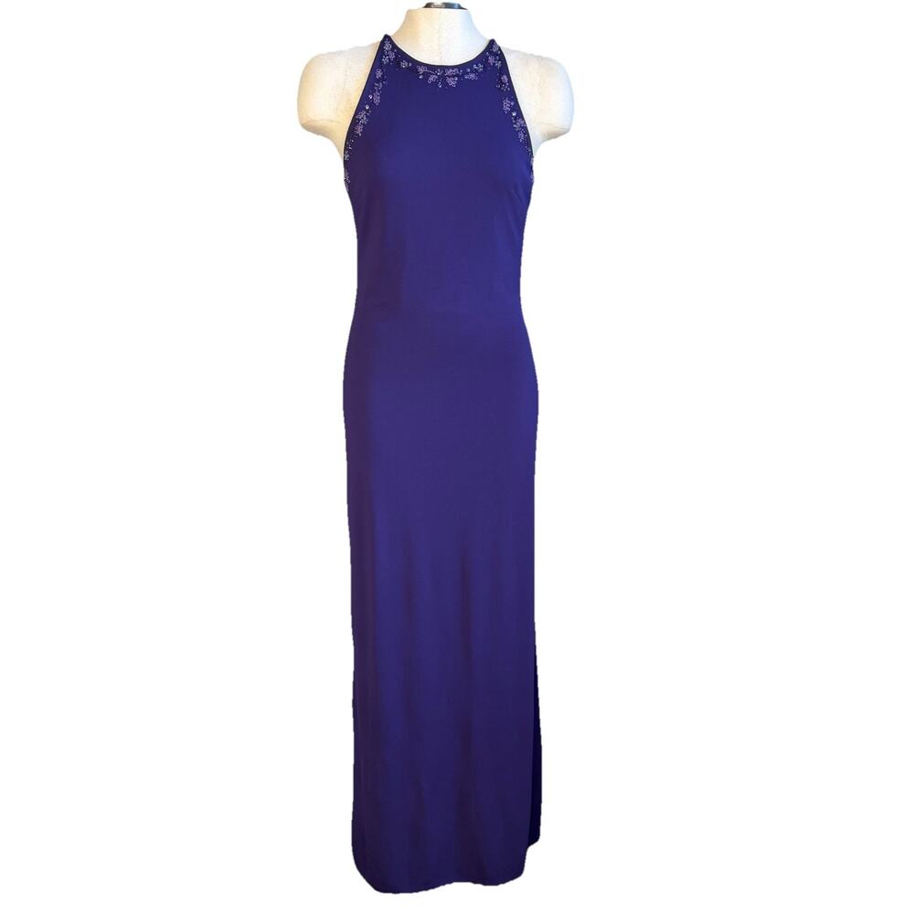 Rimini By Shaw Maxi Dress Womens 8 Purple Beaded Y2K Fairy Grunge Prom Formal
